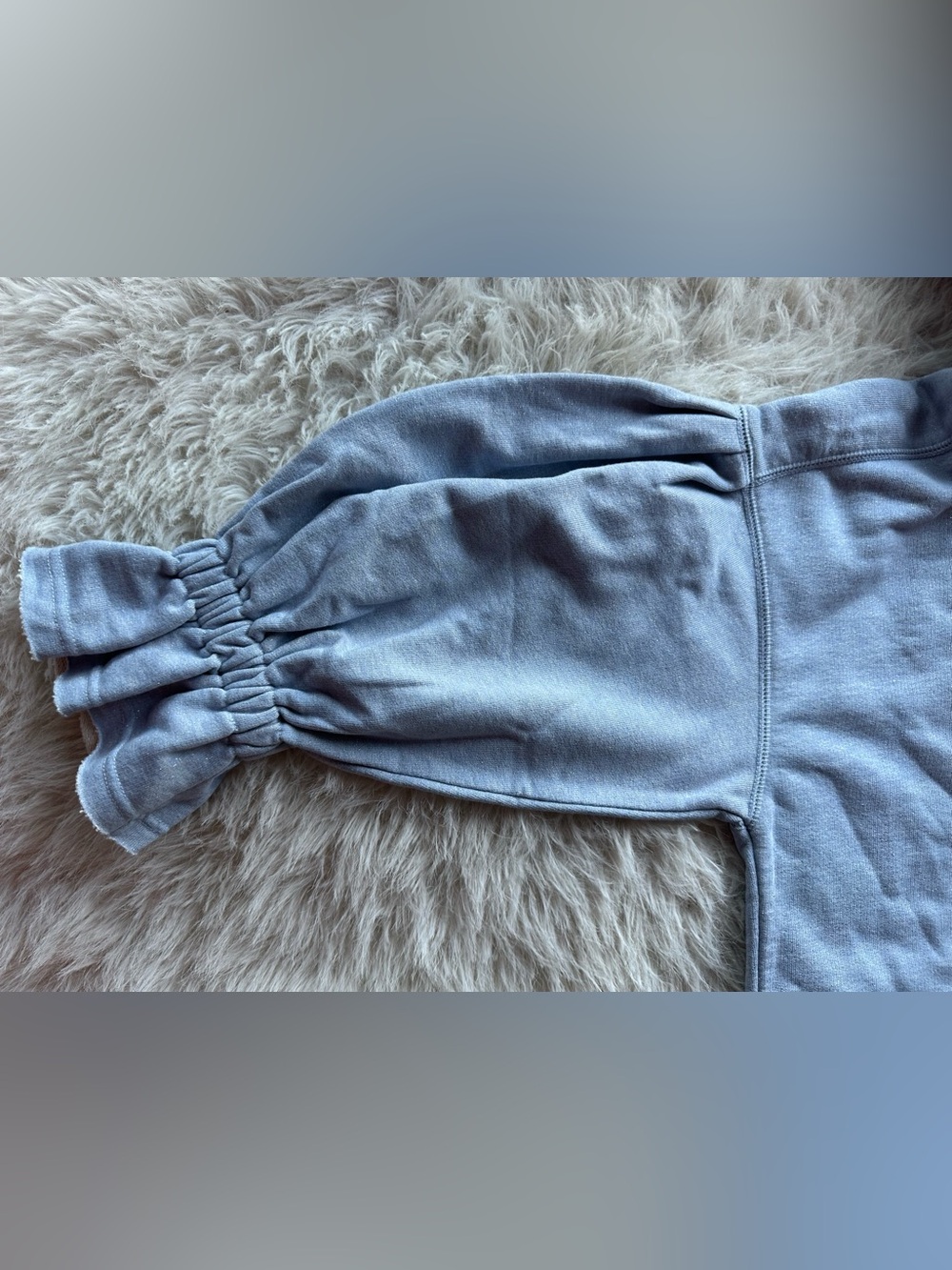 Something Navy Sophia Light Blue Lace-Up Hoodie with Tassels and shimmer - Picture 6 of 13